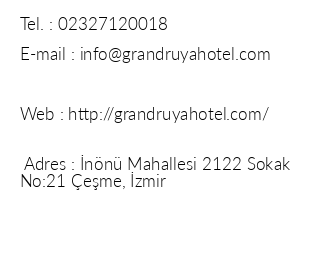 Grand Rya Otel iletiim bilgileri